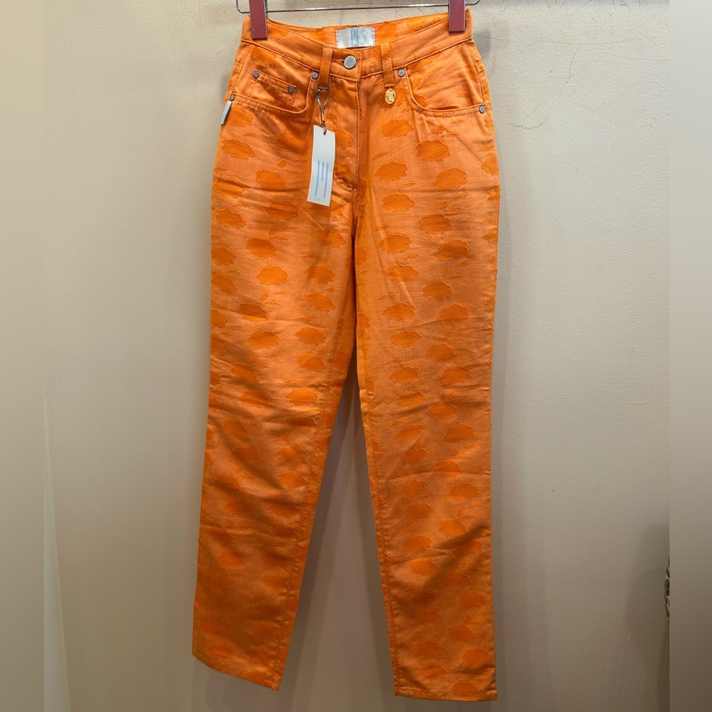 M by Missoni Bright Orange Patterned High Rise Jeans